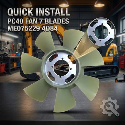 Direct Fit Bolt-On Engine Cooling Fan 7 Blades ME075229 4D84 Yanmar PC40 PC40-7 Mini Excavator Quick Install Replacement